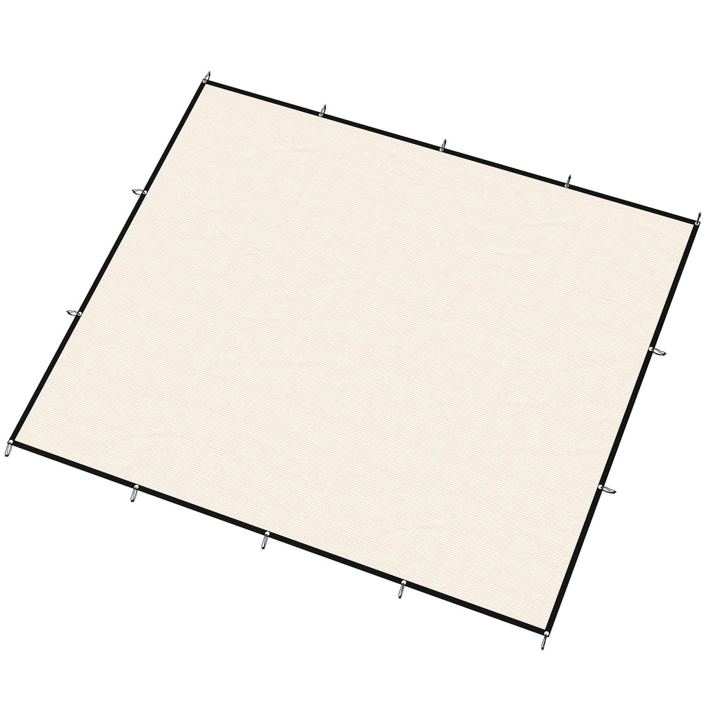 Rectangle Shade Sail 3 x 3.6 m Beige with SS Eyelets & Bungee Cords, UV-blocking