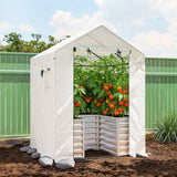 56" x 56" x 75" Raised Garden Bed Greenhouse with PE Cover, White