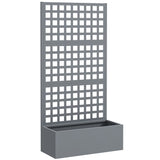 35" x 16" x 70" Raised Garden Bed with Trellis and Privacy Screen, Grey Wood Effect