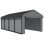 Onward 12' x 20' Heavy Duty Metal Carport with Galvanized Roof & Removable Sidewalls
