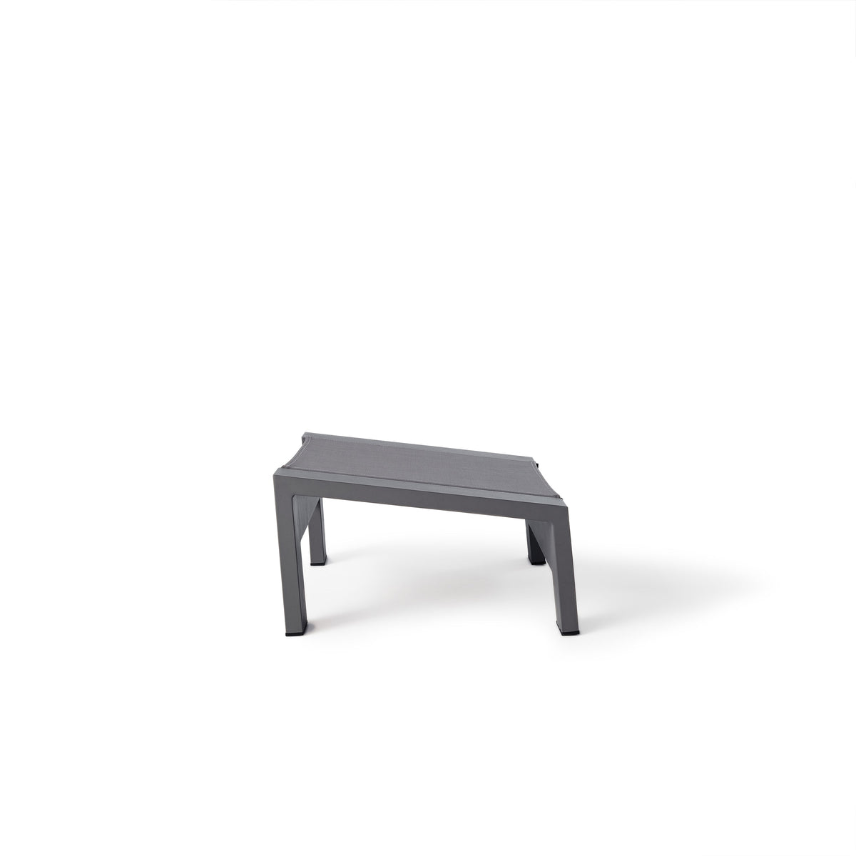 Breeze Adirondack Ottoman in Charcoal Aluminum & Silver Mesh