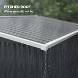 7.5' x 4.3' Metal Outdoor Storage Shed with Lockable Doors, Dark Grey