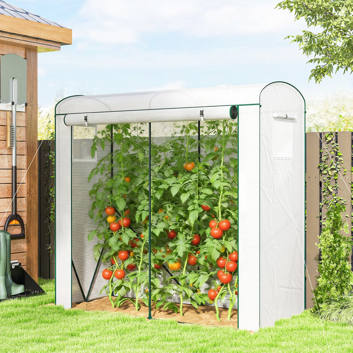 78.7" x 29.5" x 74" Mini Greenhouse, White