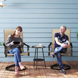 2-Piece Outdoor Patio Swivel Chairs, Brown