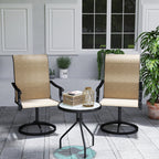 2-Piece Outdoor Patio Swivel Chairs, Brown