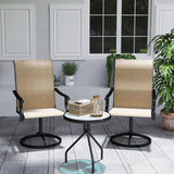 2-Piece Outdoor Patio Swivel Chairs, Brown