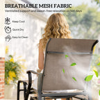 2-Piece Outdoor Glider Chair with Ottoman and All-Weather Breathable Mesh, Brown