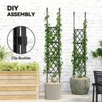 33.5 x 77.6 Inch Foldable Garden Trellis for Climbing Plants, Black