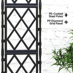 33.5 x 77.6 Inch Foldable Garden Trellis for Climbing Plants, Black