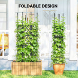 33.5 x 77.6 Inch Foldable Garden Trellis for Climbing Plants, Black