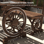 3-Piece Wooden Patio Dining Bench Set, Carbonized