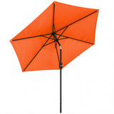 2.6 m Garden Parasol with Tilt, Crank, Vent & Aluminium Pole, Orange