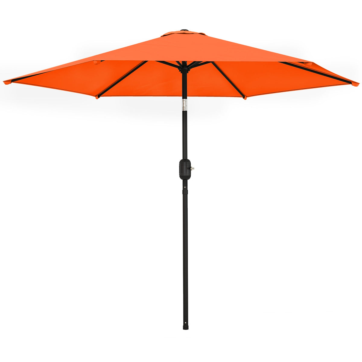 2.6 m Garden Parasol with Tilt, Crank, Vent & Aluminium Pole, Orange