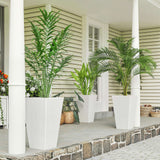 3 Piece 24" Tall Planters with Drainage Holes, White