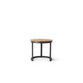 Ventura 18" Side Table in Charcoal Aluminum - Teak Top
