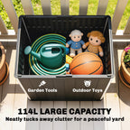 30 Gallon Outdoor Storage Box Side Table with Umbrella Holder