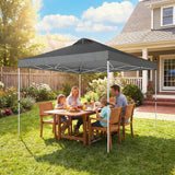 9.8' x 9.8' Pop-Up Canopy with Carrying Bag, Stakes and Ropes, Dark Grey