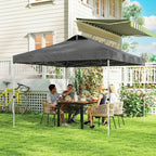 9.8' x 9.8' Pop-Up Canopy with Carrying Bag, Stakes and Ropes, Dark Grey