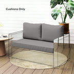 2 Seater Outdoor Seat Cushions with Backrest, Light Grey