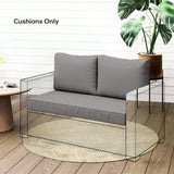 2 Seater Outdoor Seat Cushions with Backrest, Light Grey