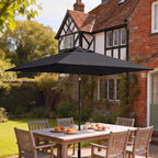 3 x 2 m Garden Parasol with Crank Handle and Tilt Function, Black