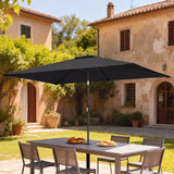 3 x 2 m Garden Parasol with Crank Handle and Tilt Function, Black
