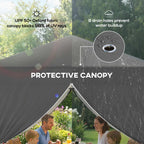 8.2 x 8.2 ft Pop-Up Canopy Tent with 4 Sidewalls & Sandbags, Dark Grey