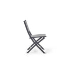 Bistro Folding Sling Chair in Charcoal Aluminum with Silver Grey Mesh