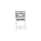 Bistro Folding Sling Chair in White Aluminum with Silver Grey Mesh