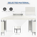 10' x 13' Outdoor Gazebo with Double Roof and Screen Panels, White