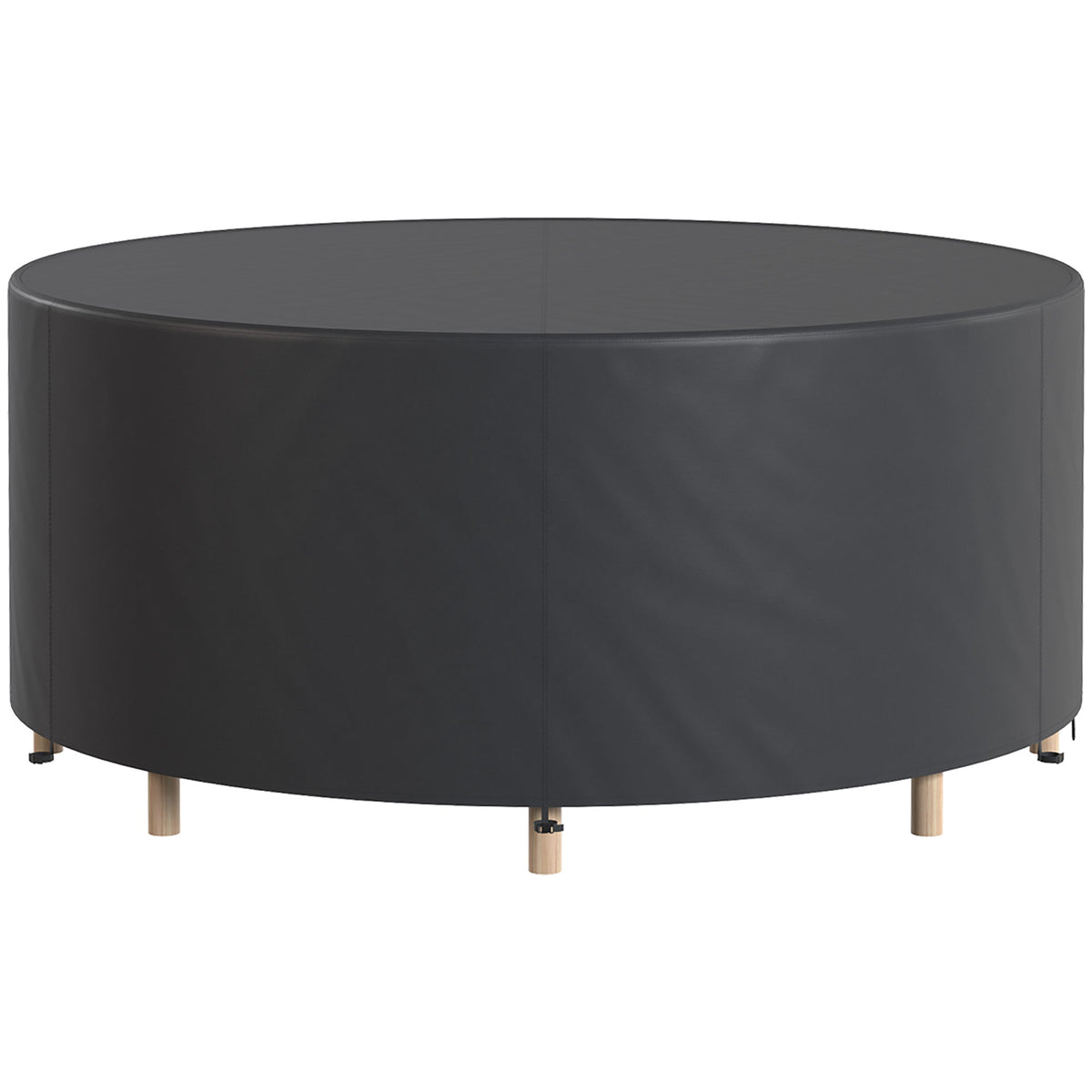 Round Garden Furniture Cover, 420D Oxford, 214 x 70 cm, Black