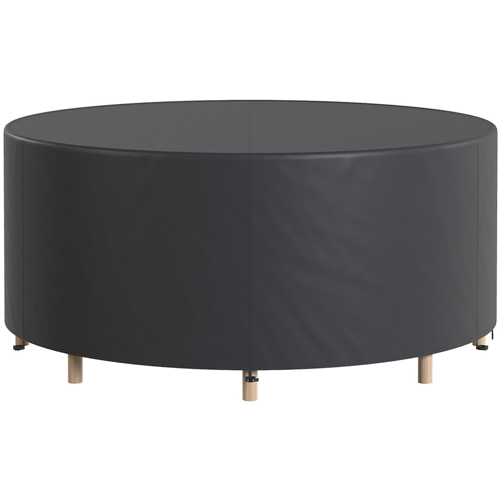 Round Garden Furniture Cover, 420D Oxford, 214 x 70 cm, Black