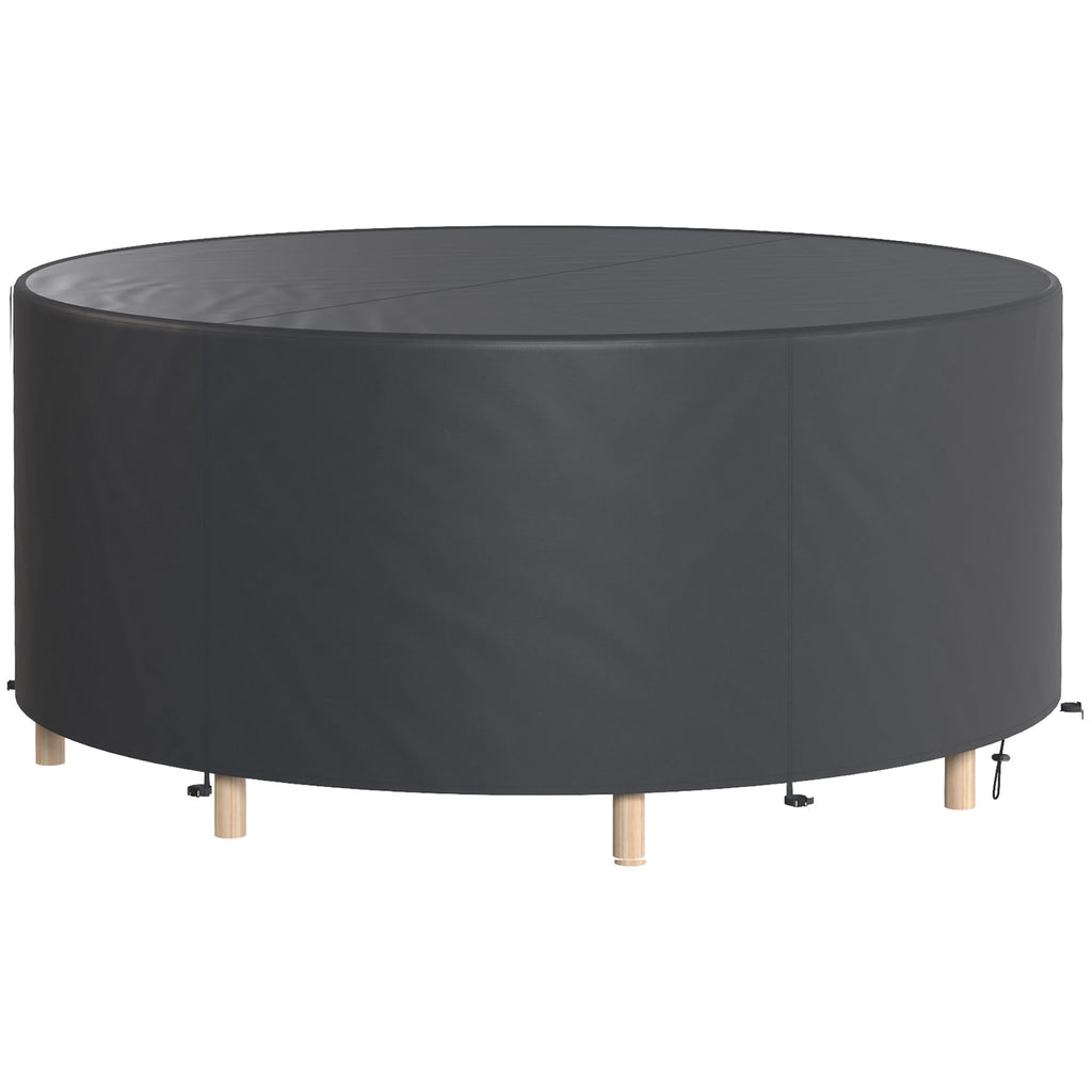 Round Garden Furniture Cover, 420D Oxford, 214 x 70 cm, Black