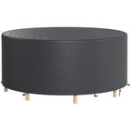 Round Garden Furniture Cover, 420D Oxford, 214 x 70 cm, Black