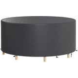 Round Garden Furniture Cover, 420D Oxford, 214 x 70 cm, Black