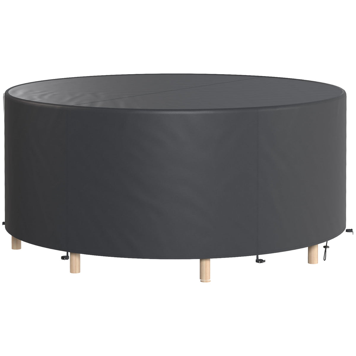 Round Garden Furniture Cover, 420D Oxford, 214 x 70 cm, Black