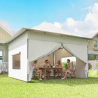 12 x 12 ft Pop Up Canopy Tent with Sidewalls and Wheeled Bag, Silver