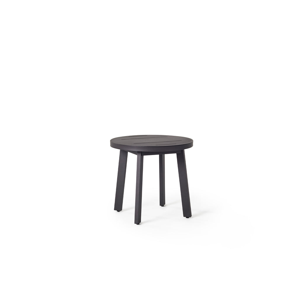 Cavallo Round Side Table in Charcoal Aluminum