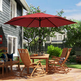 2.6 m Garden Parasol with Tilt, Crank, Vent & Aluminium Pole, Wine Red