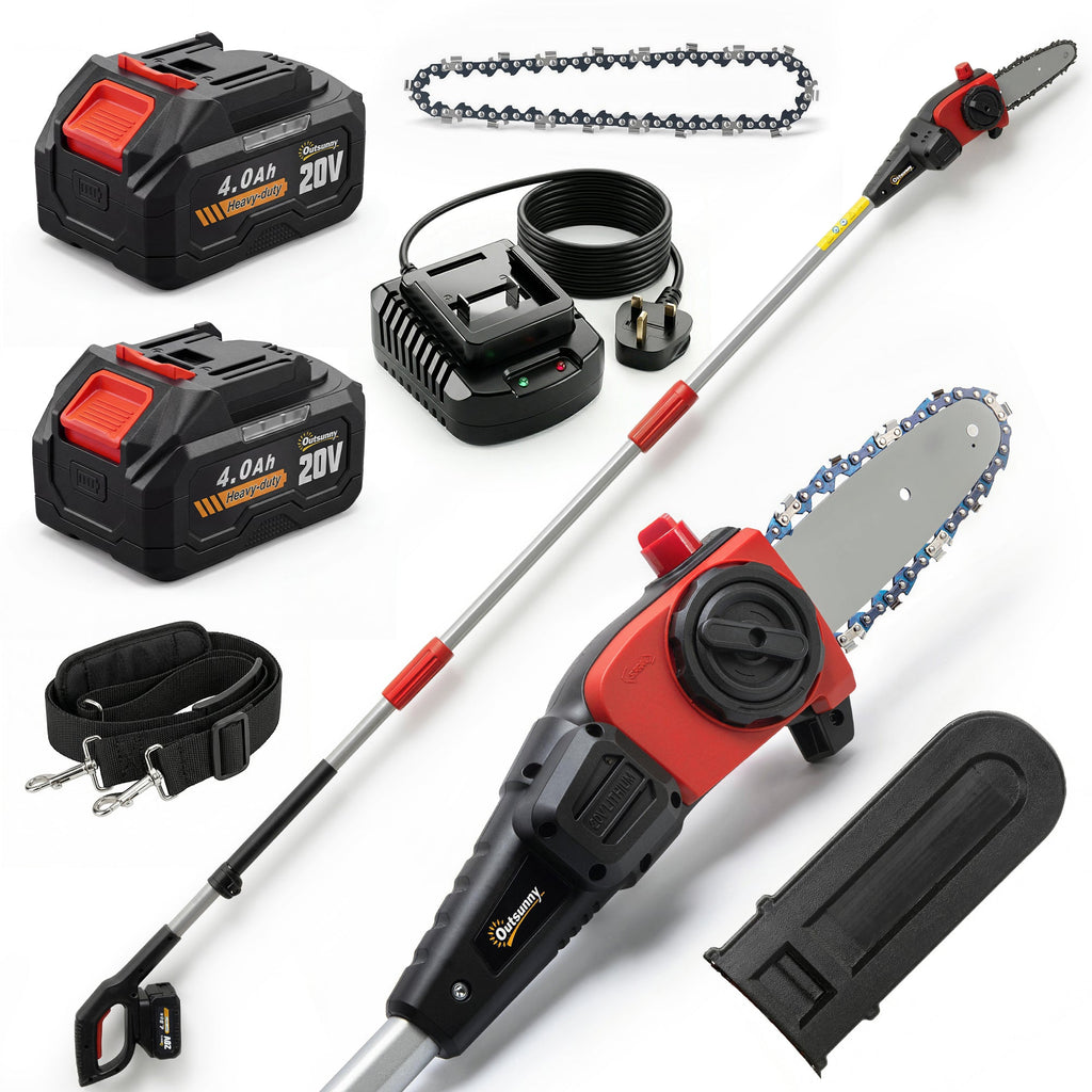 18V 8" Cordless Pole Chainsaw with 2 Batteries and Charger