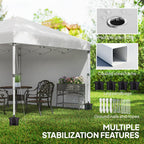 10' x 10' Pop Up Canopy Tent with Sidewalls and Roller Bag, White