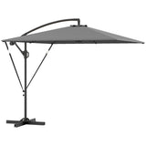 Offset Patio Umbrella with Base, Cover and Tilt Function, Grey