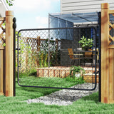 26-71 in. W x 4 ft. H Chain Link Fence Gate, Black