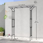 7.1ft Garden Arch for Climbing Plants and Wedding Decor, Black