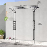 7.1ft Garden Arch for Climbing Plants and Wedding Decor, Black