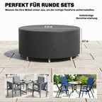 Round Garden Furniture Cover, 420D Oxford, 214 x 70 cm, Black