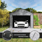 Onward 10' x 15' Heavy Duty Metal Carport with Galvanized Roof & Removable Sidewalls