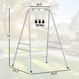 Hammock Chair Stand with Anti-Slip Pads and 2 Carabiners, White