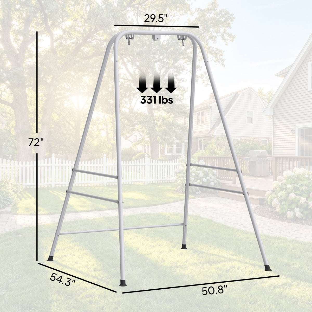 Hammock Chair Stand with Anti-Slip Pads and 2 Carabiners, White