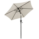2 m Garden Parasol with Crank Handle, Tilt Function & UV30+, Light Grey